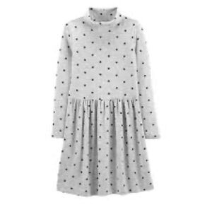 Carter's Star Turtleneck Dress Grey
